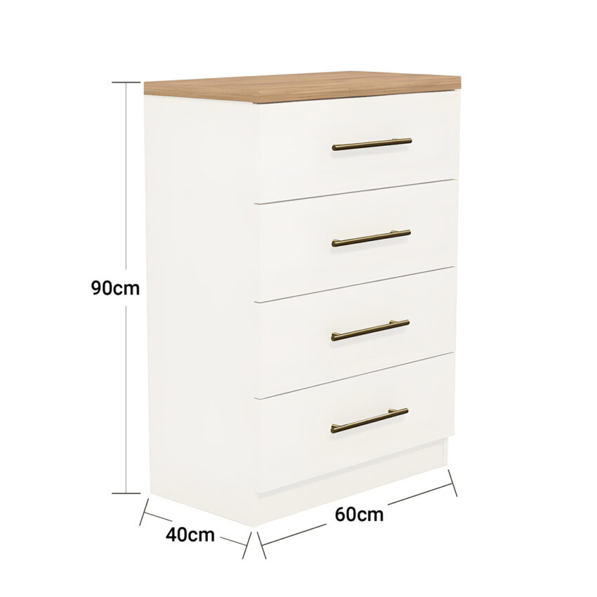 Cómoda Harmony 4 Cajones Blanco Duna