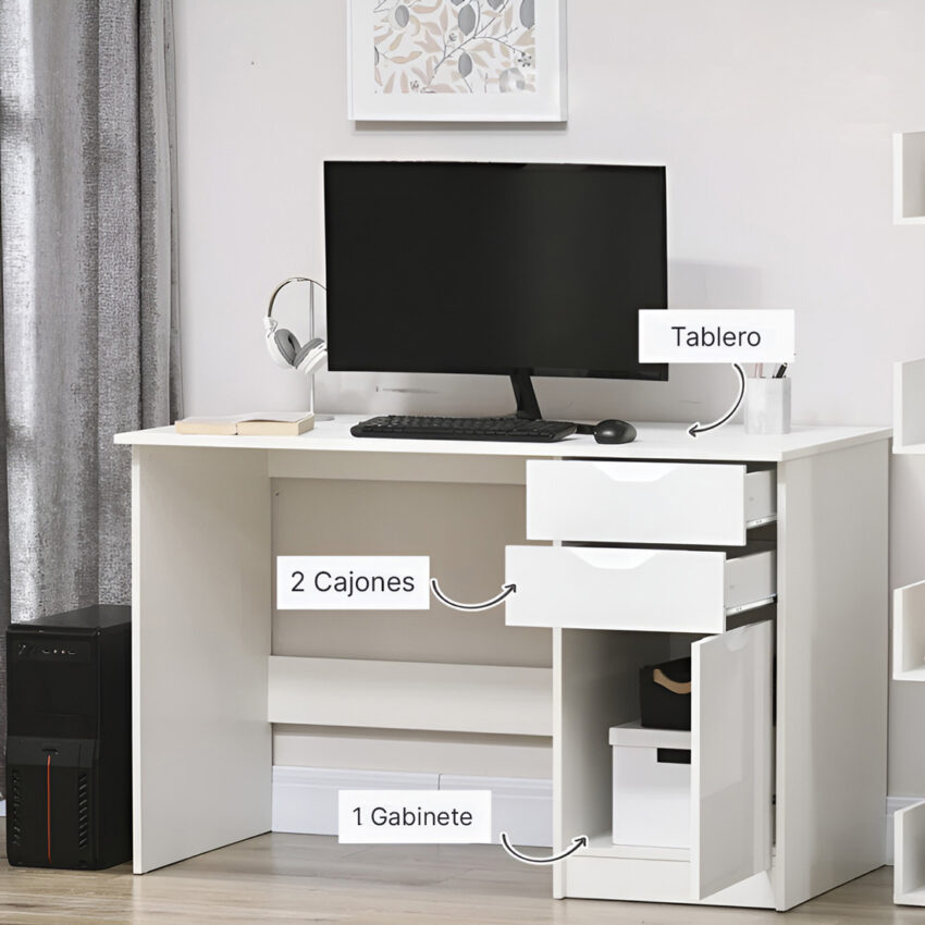Escritorio Durlan 3 Cajones Blanco