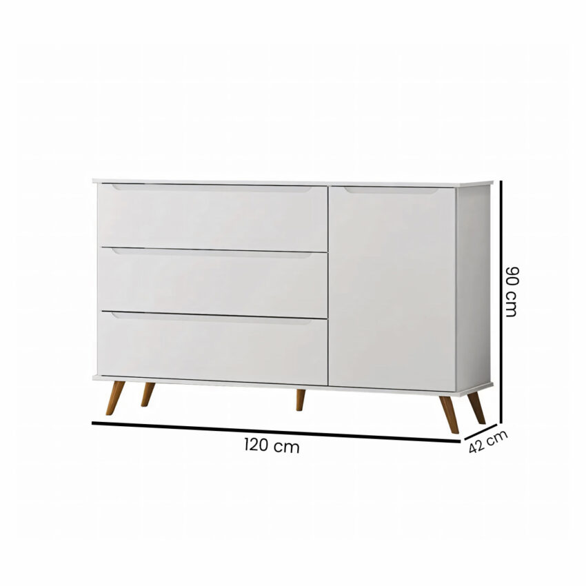 Cómoda de bebé Nordik Blanco