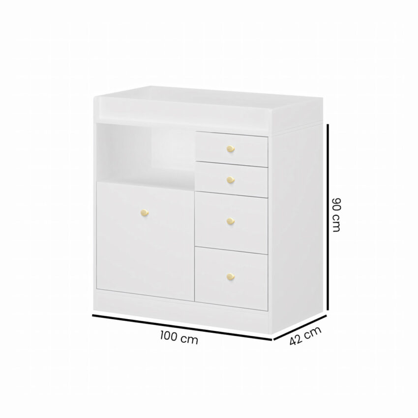 Cómoda de bebe Nube Blanco