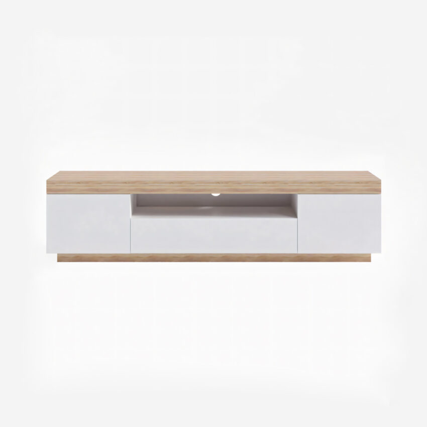 mesa para tv alba blanco y duna