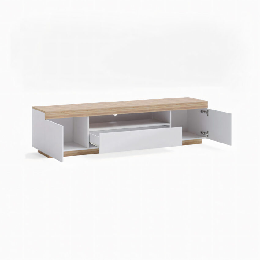 mesa para tv alba blanco y duna