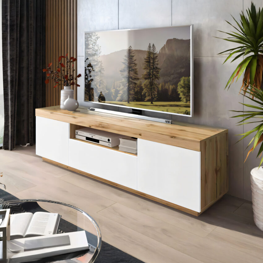 mesa para tv oslo blanco y duna