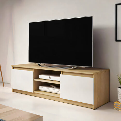 mesa para tv tana blanco y duna