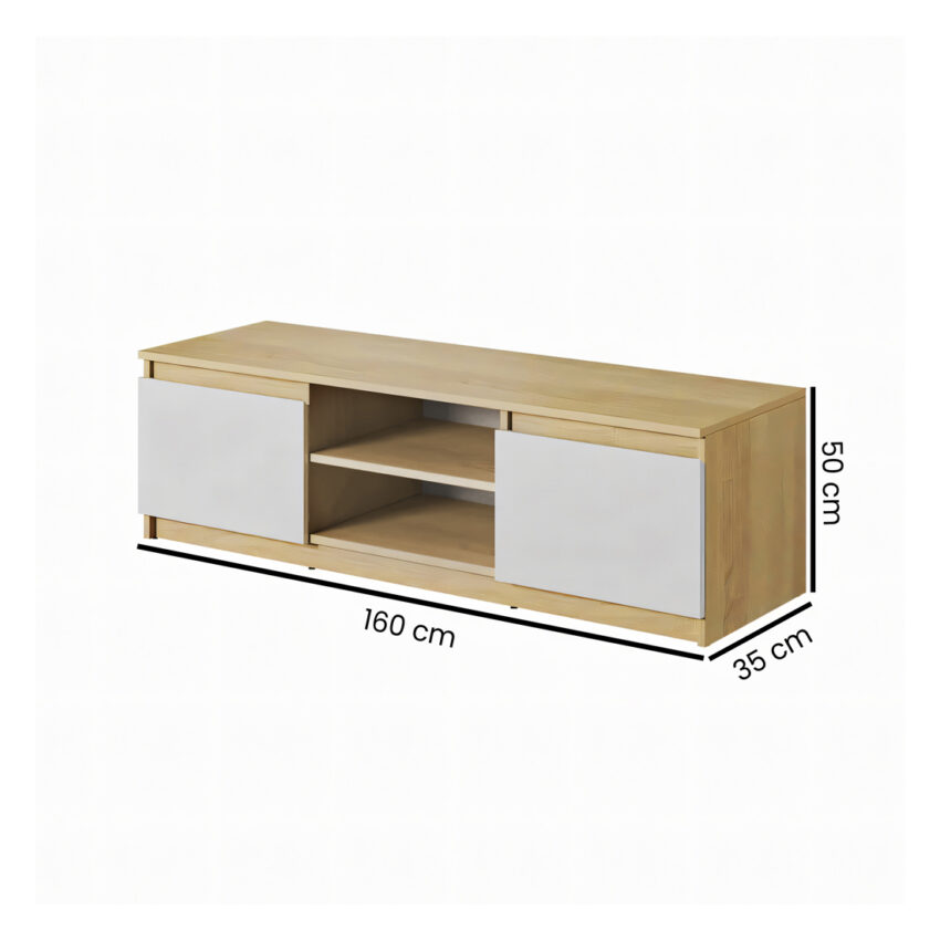 mesa para tv tana blanco y duna